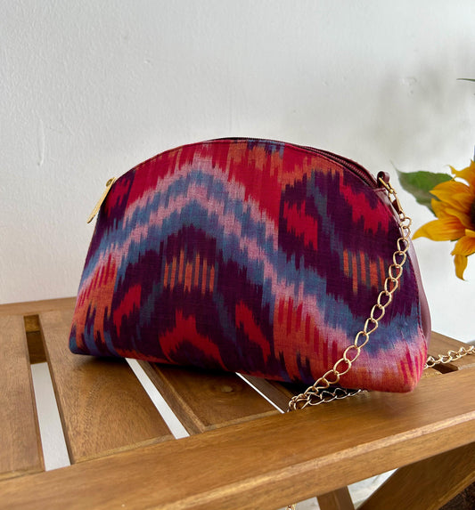 Multicolor Ikkat Chain Handbag