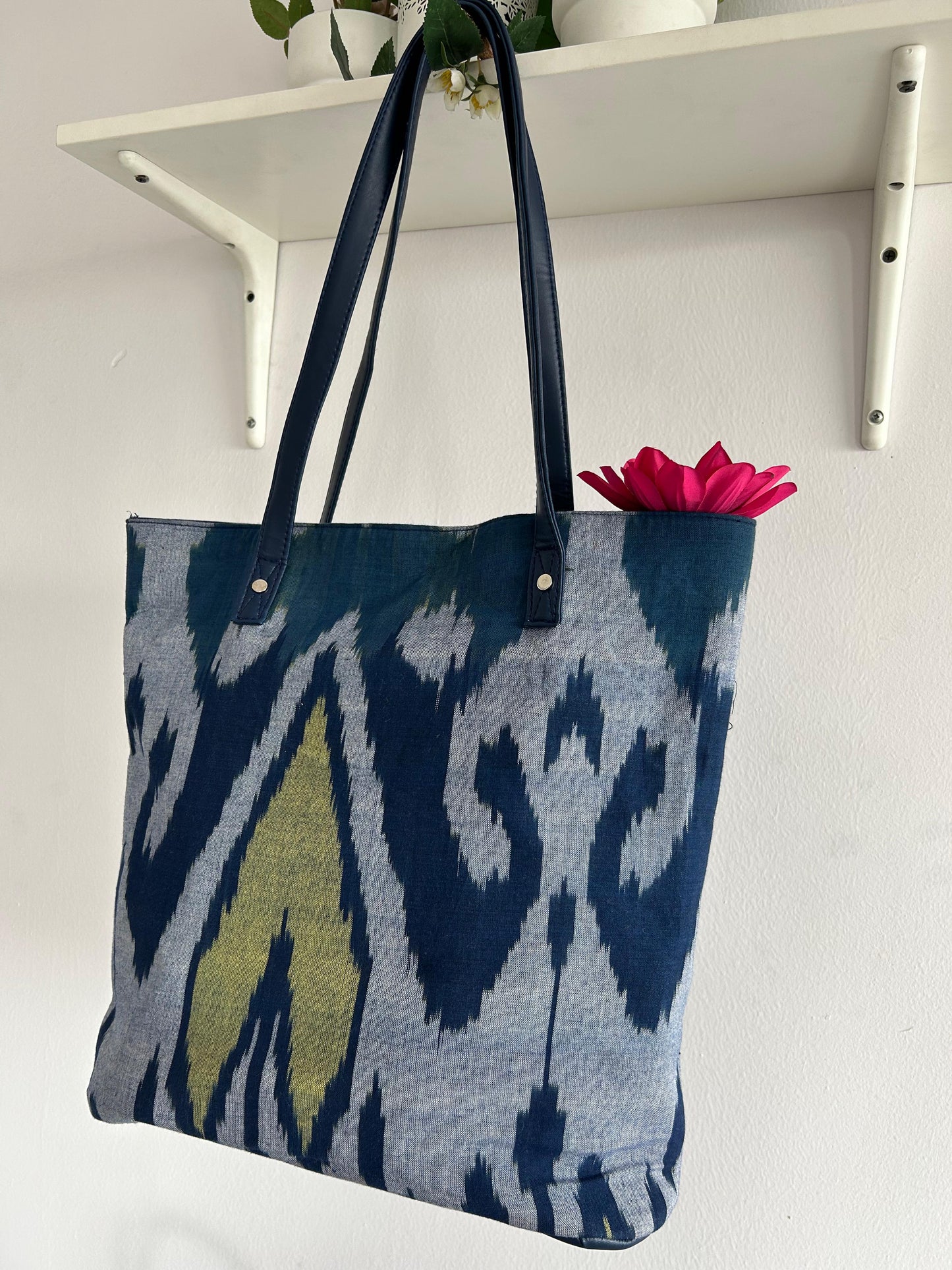 Blue Ikkat Tote Bag