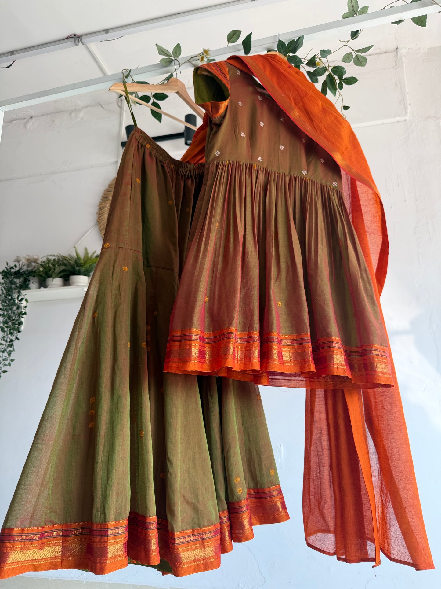 Olive Ember Narayanpet Sharara Set