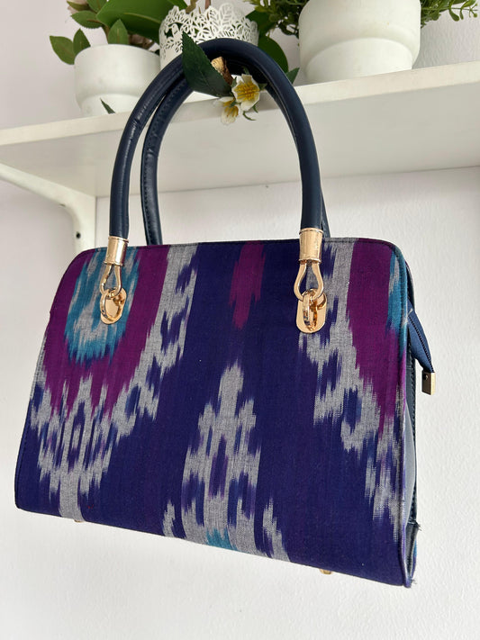 Blue Ikkat Handbag