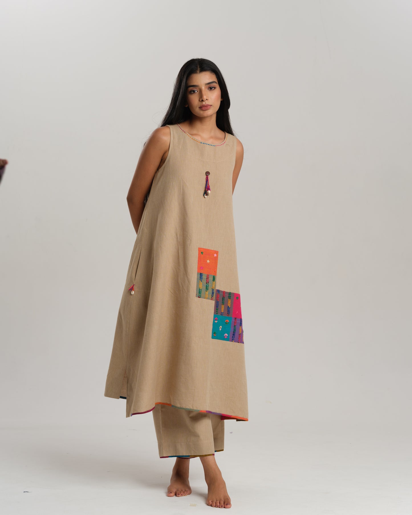 Ikat Rhythm – Beige Ikat Kurta Set