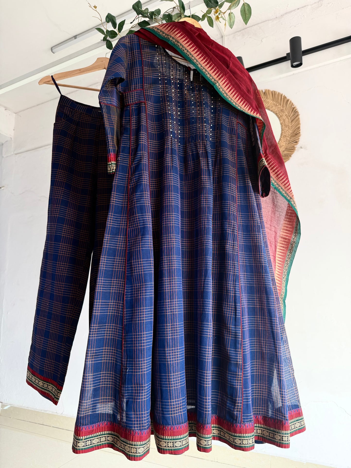 Quiet Midnight Checks Kurta Set