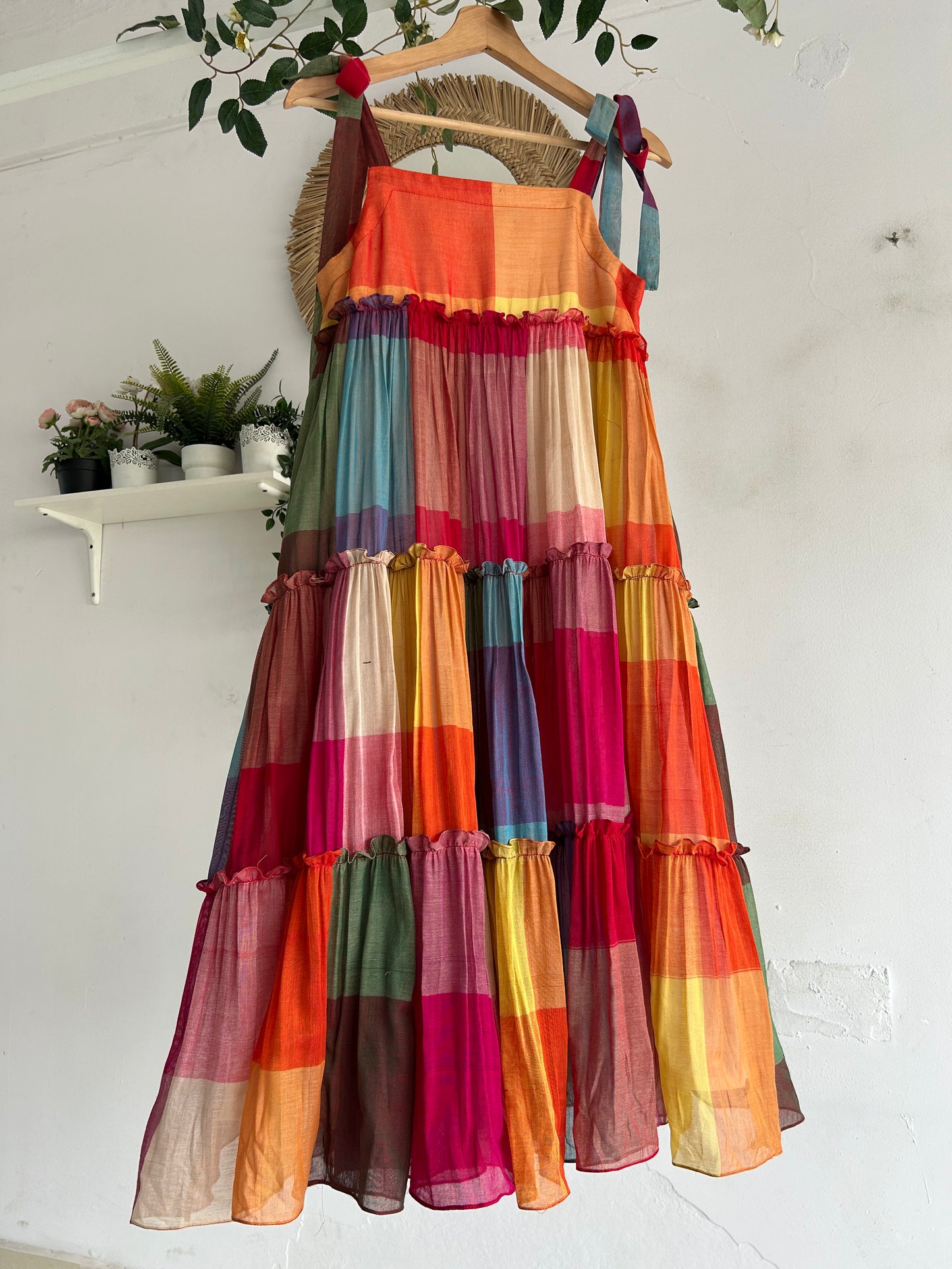 Colorful Carnival – Narayanpet Checks Tiered Dress