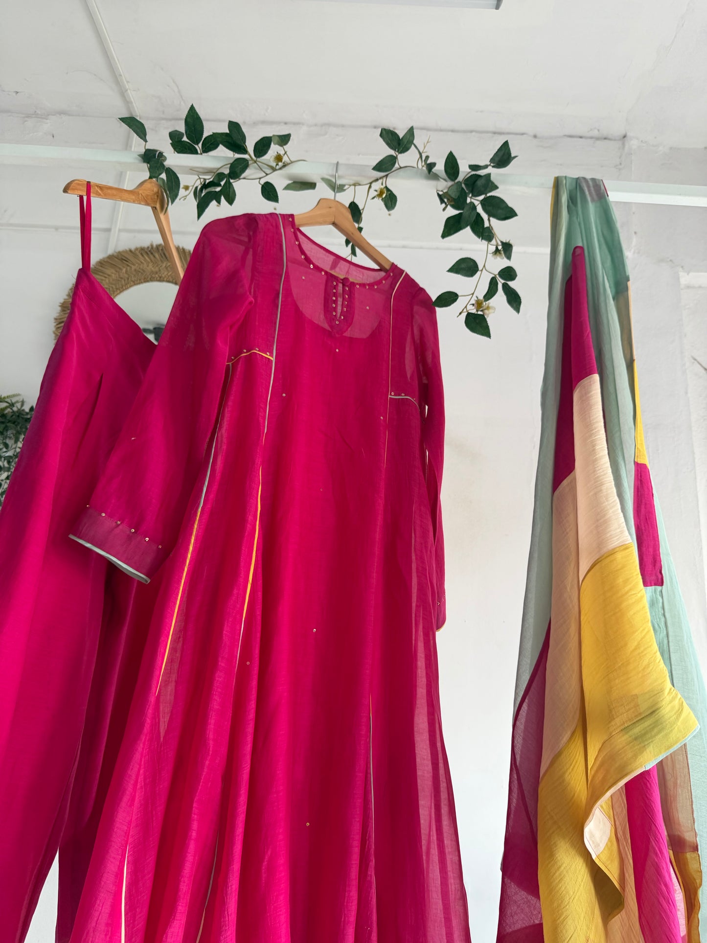 Rose Gul Chanderi Set