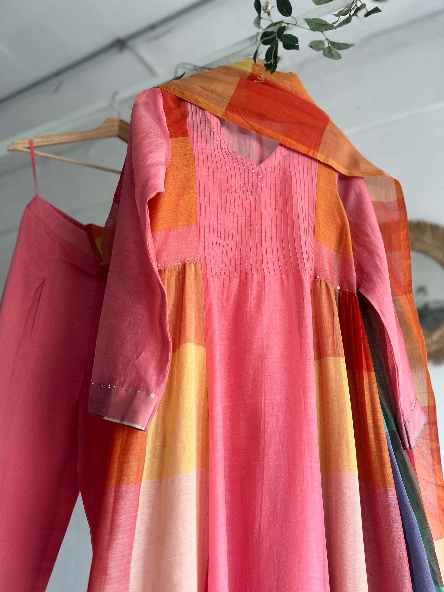 Sunset Sorbet Handwoven Kurta Set