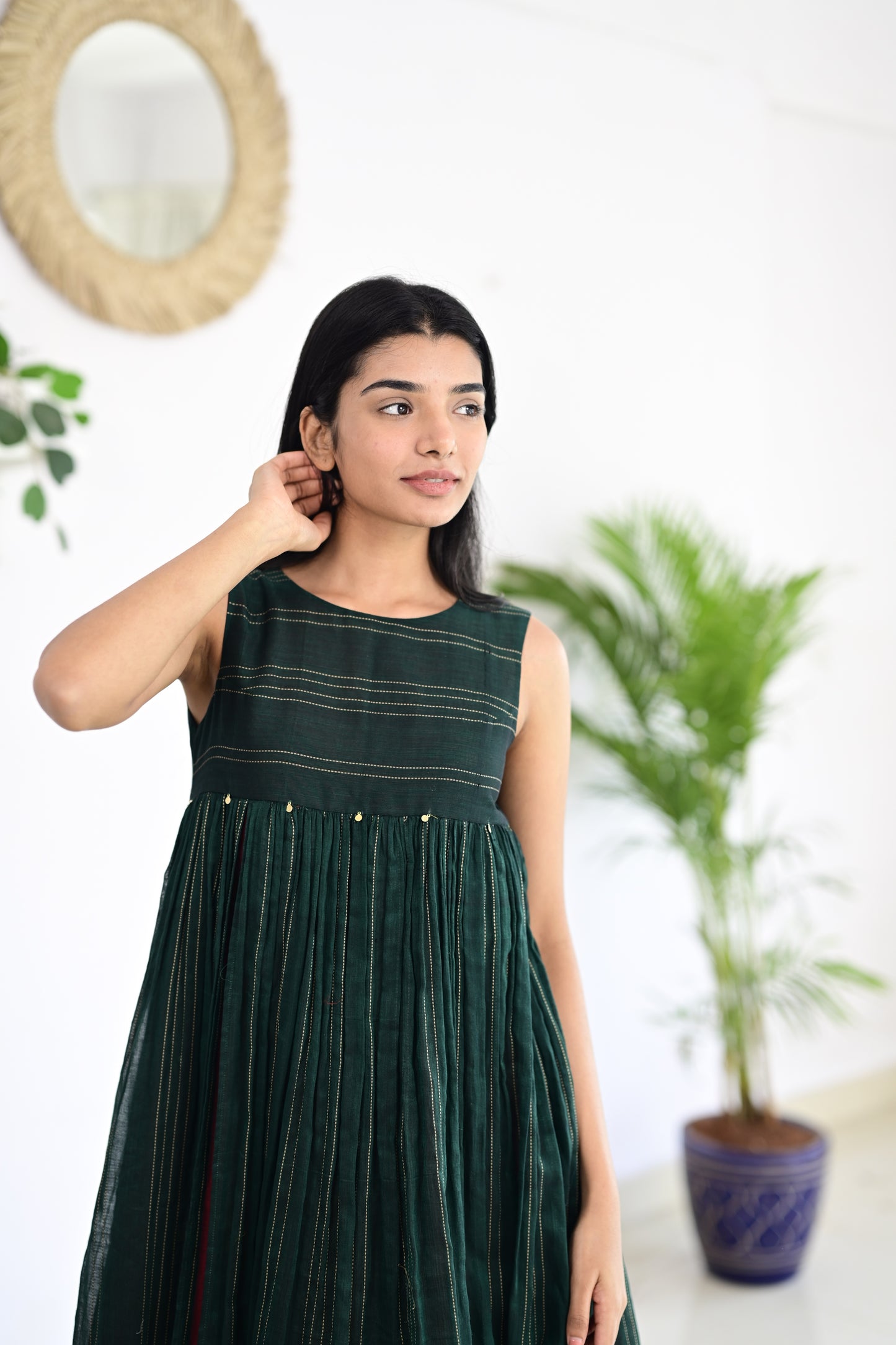 Green and Maroon Dress