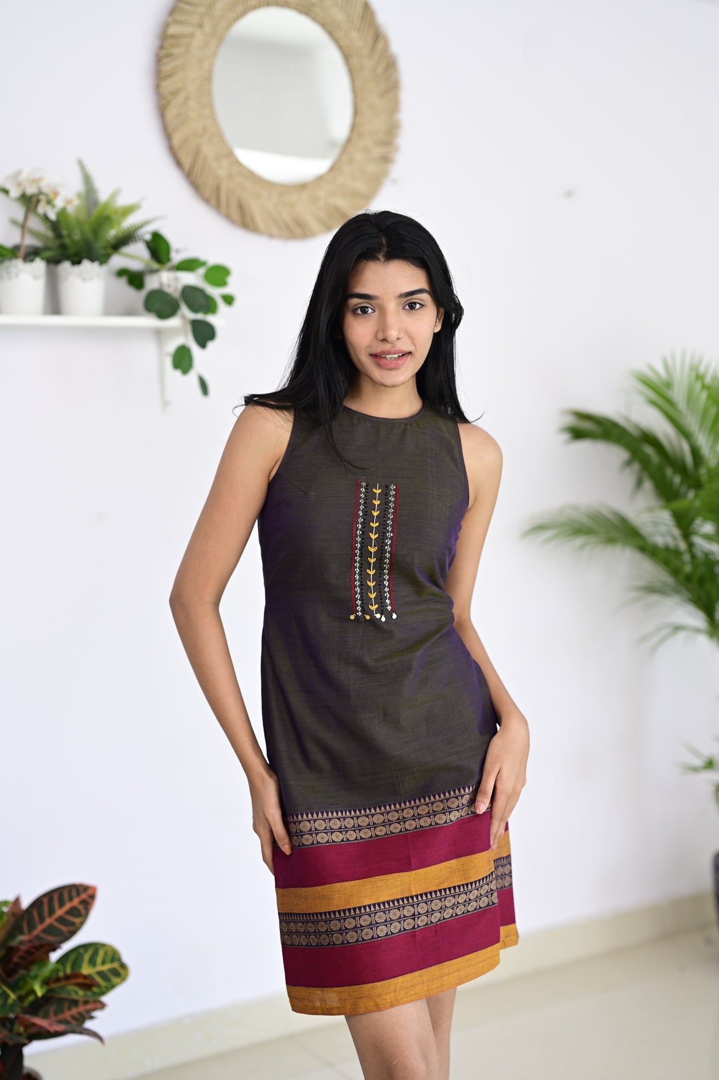 Grey Fusion Narayanpet Dress