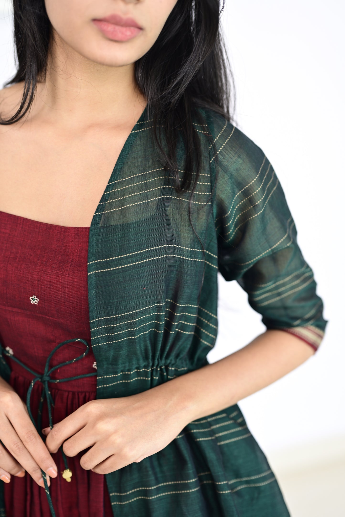 Maroon Dress with Jacket