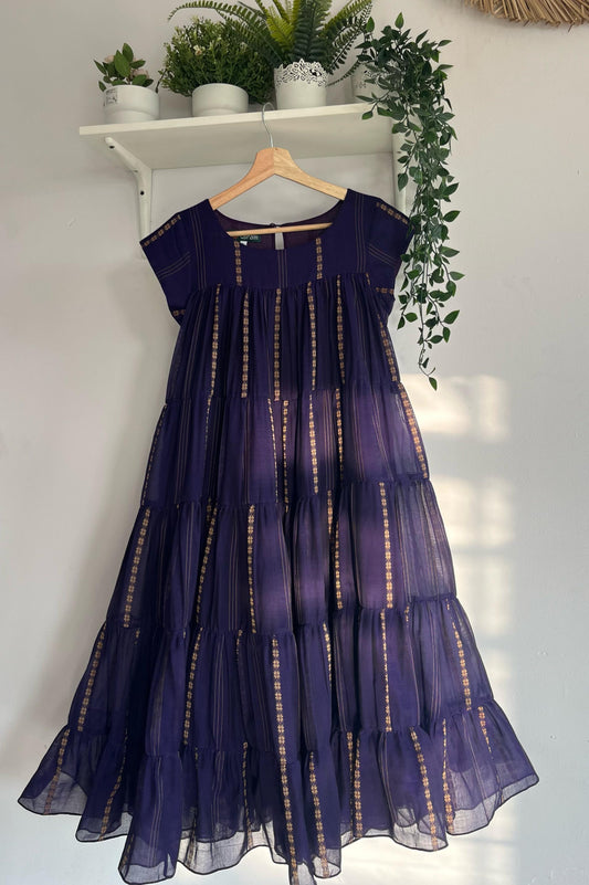 Violet Color Frill Dress