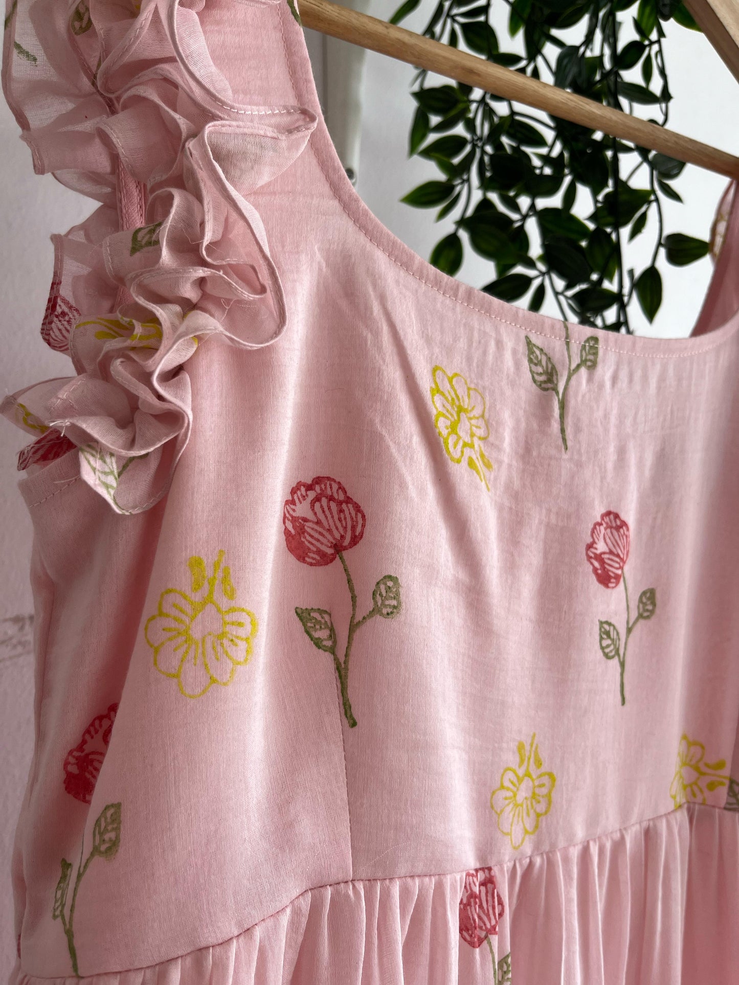 Baby Pink Floral Print Dress