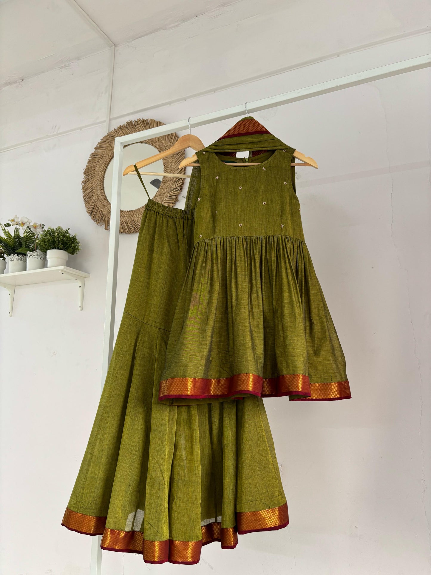 Light Green Narayanpet Sharara Set