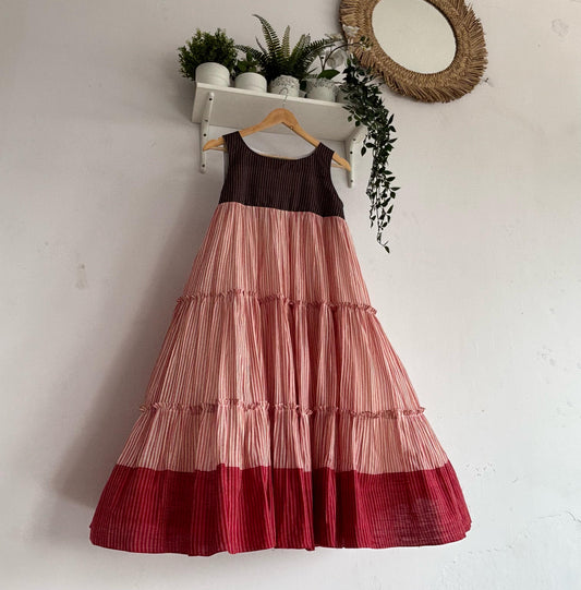 multi coloured Narayanpet stripes Dress