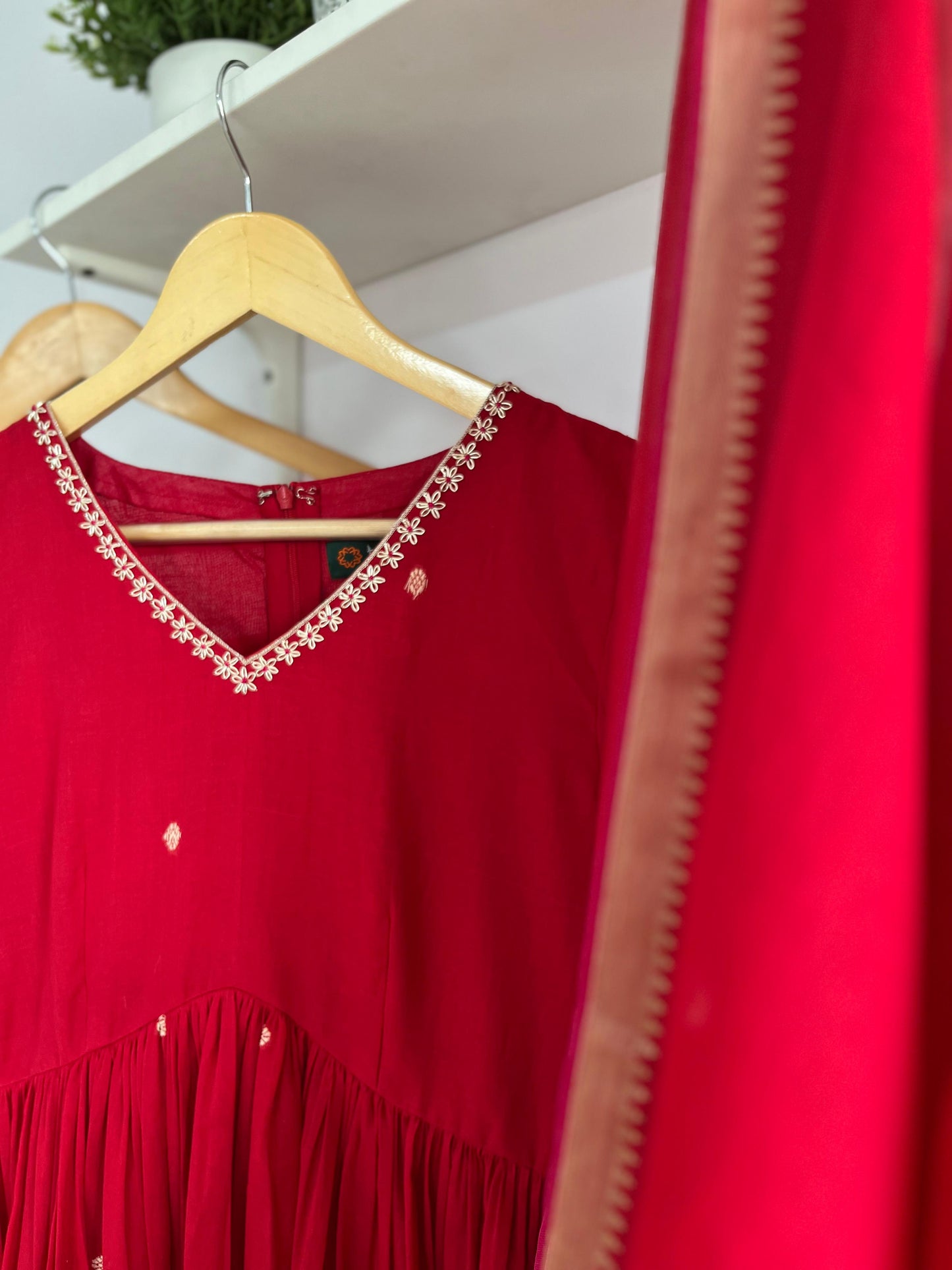 Ruby Raagini – Red Cotton Kurta Set