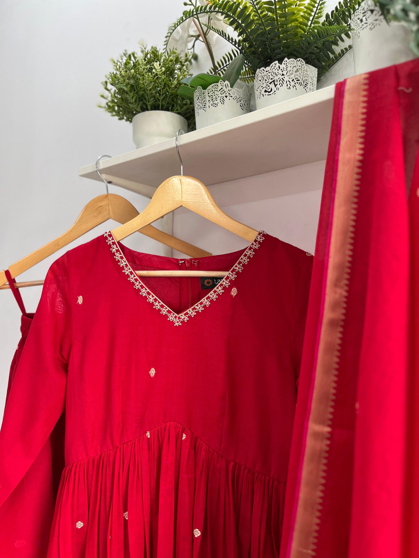 Ruby Raagini – Red Cotton Kurta Set
