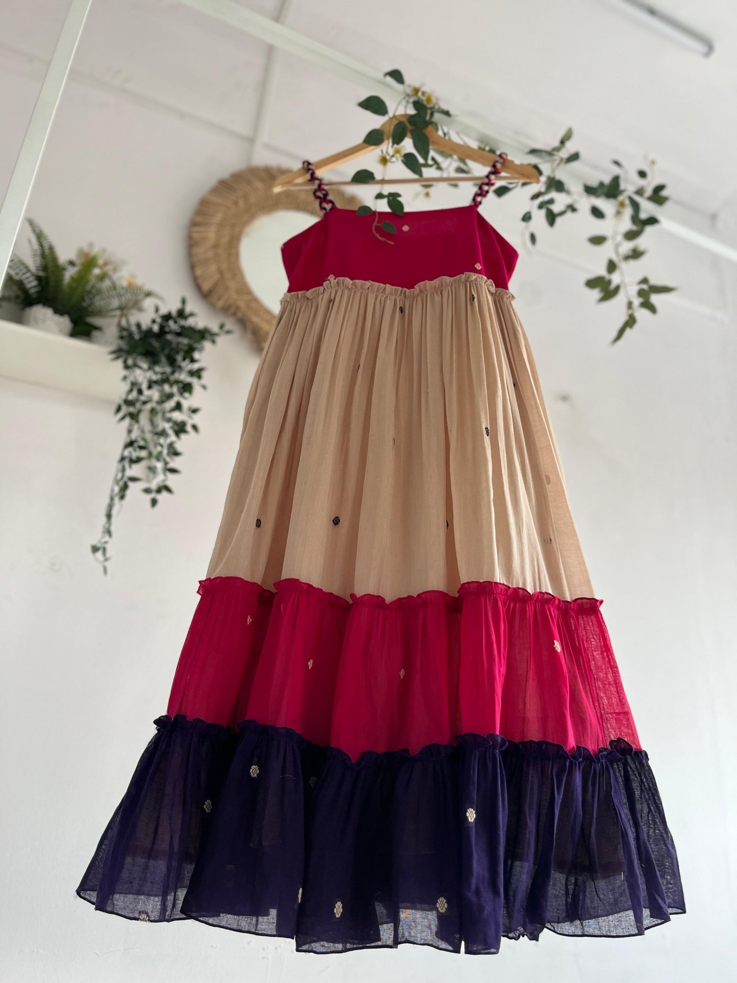 Rangrez Hues – Handwoven Cotton Tiered Dress