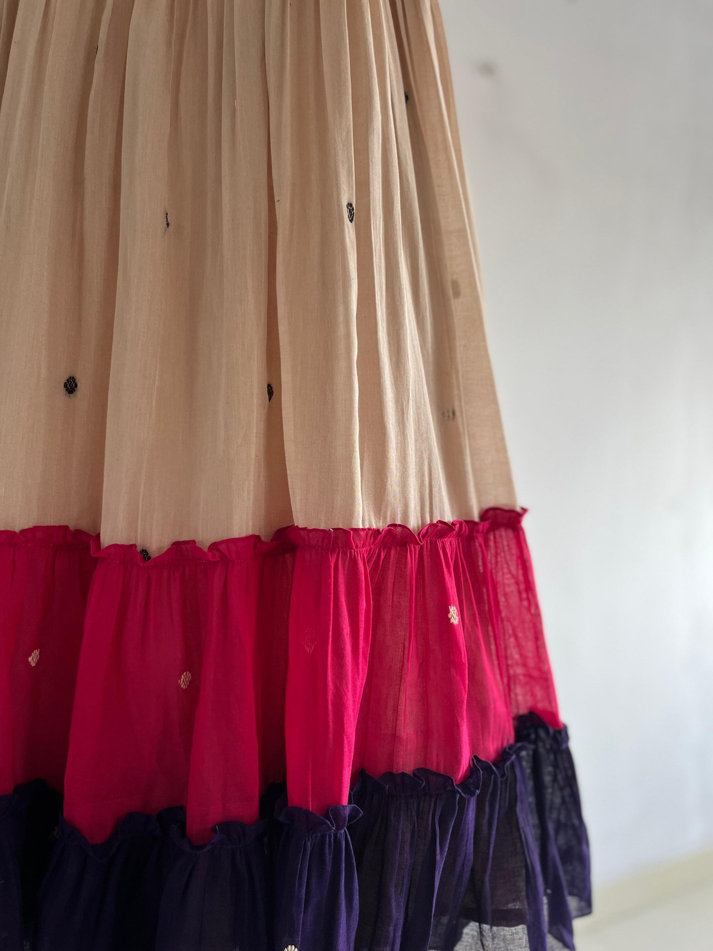 Rangrez Hues – Handwoven Cotton Tiered Dress