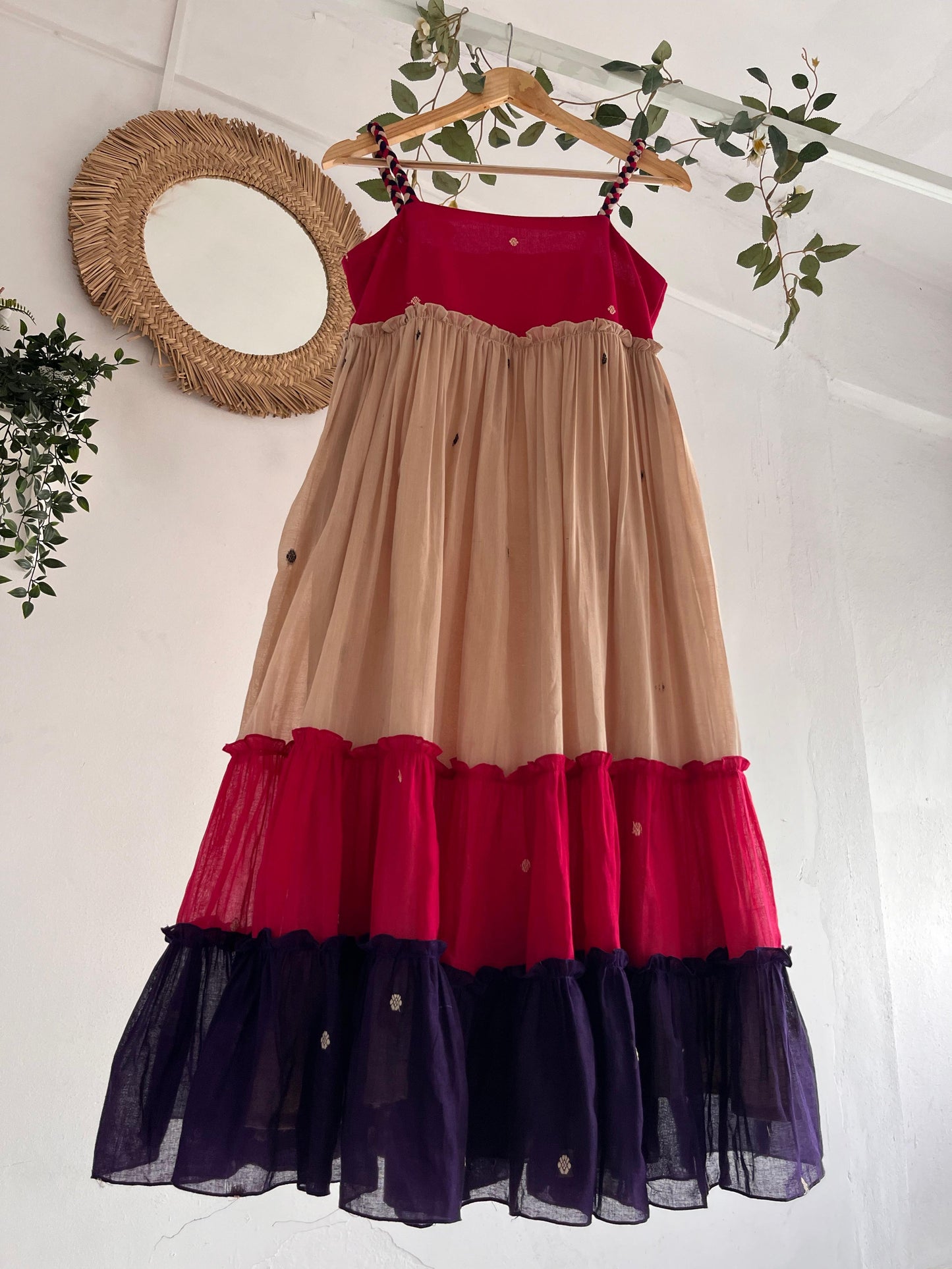 Rangrez Hues – Handwoven Cotton Tiered Dress
