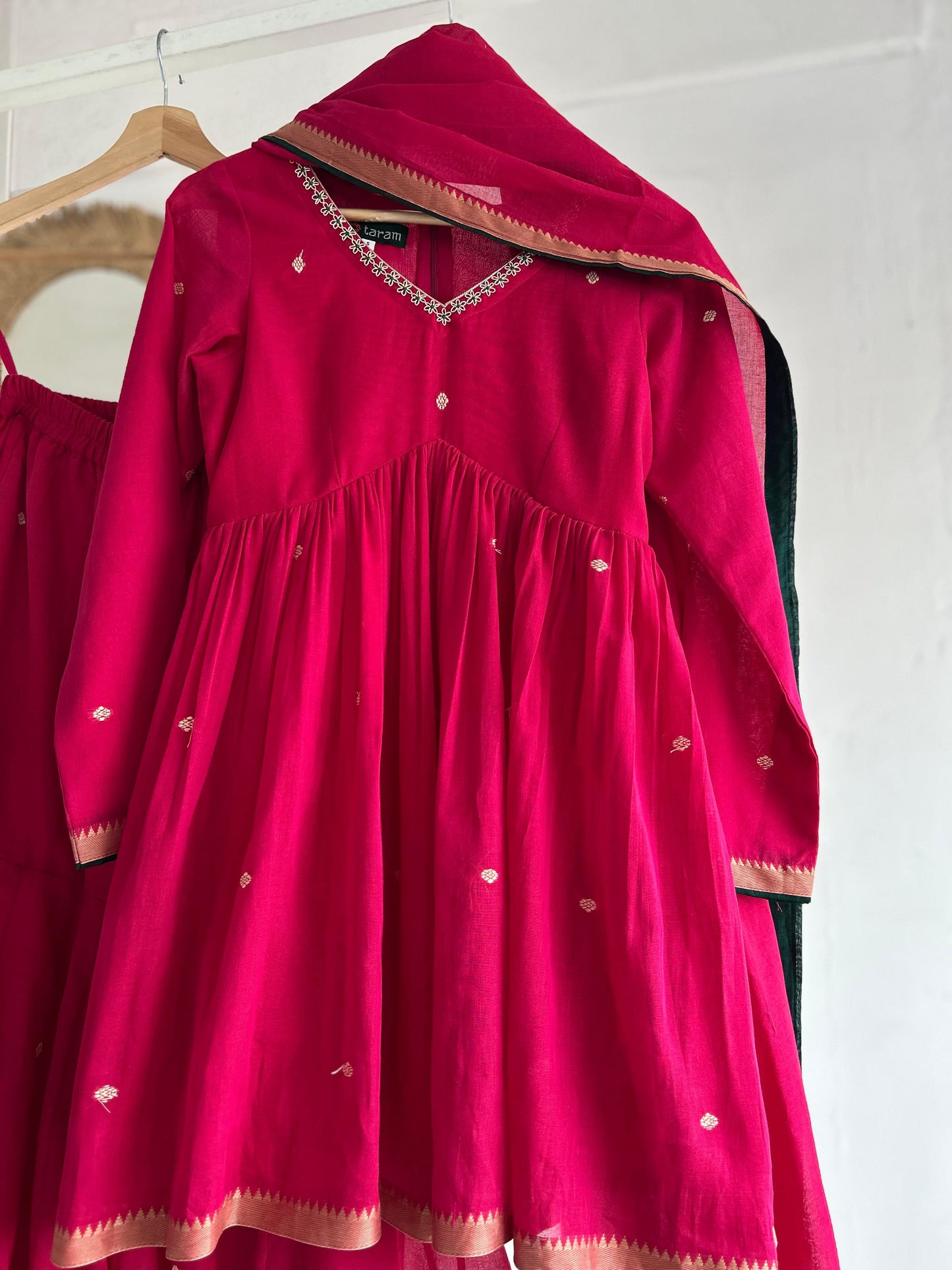 Pink Narayanpet Sharara Set