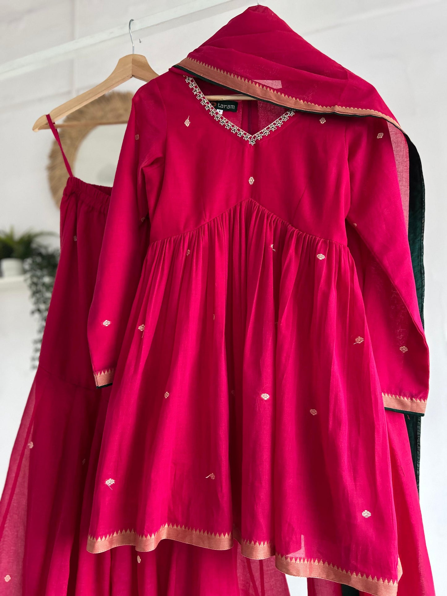 Pink Narayanpet Sharara Set