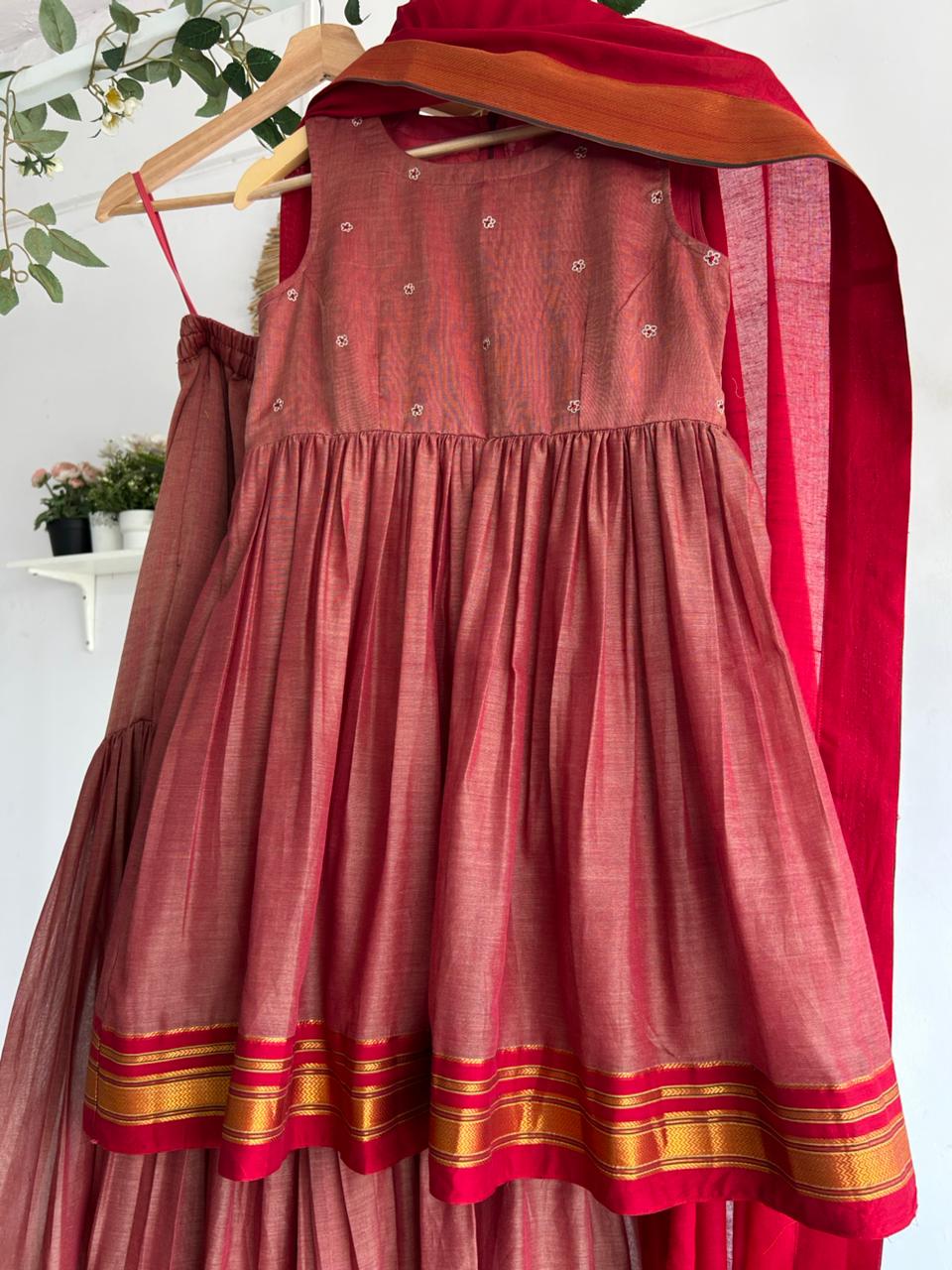 Rose – Narayanpet Sharara Set