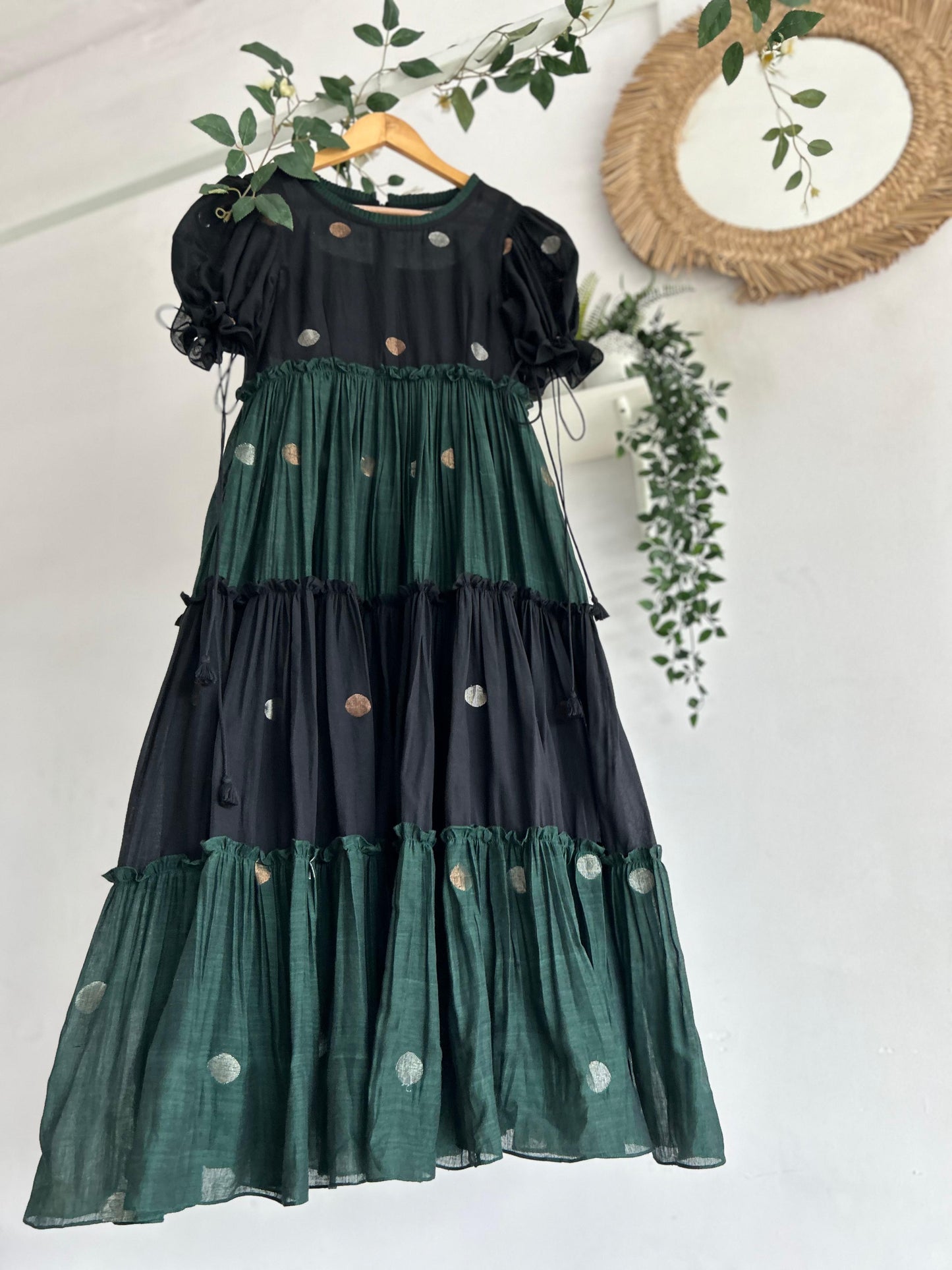 Midnight Meadow – Jamdhani Tiered Dress