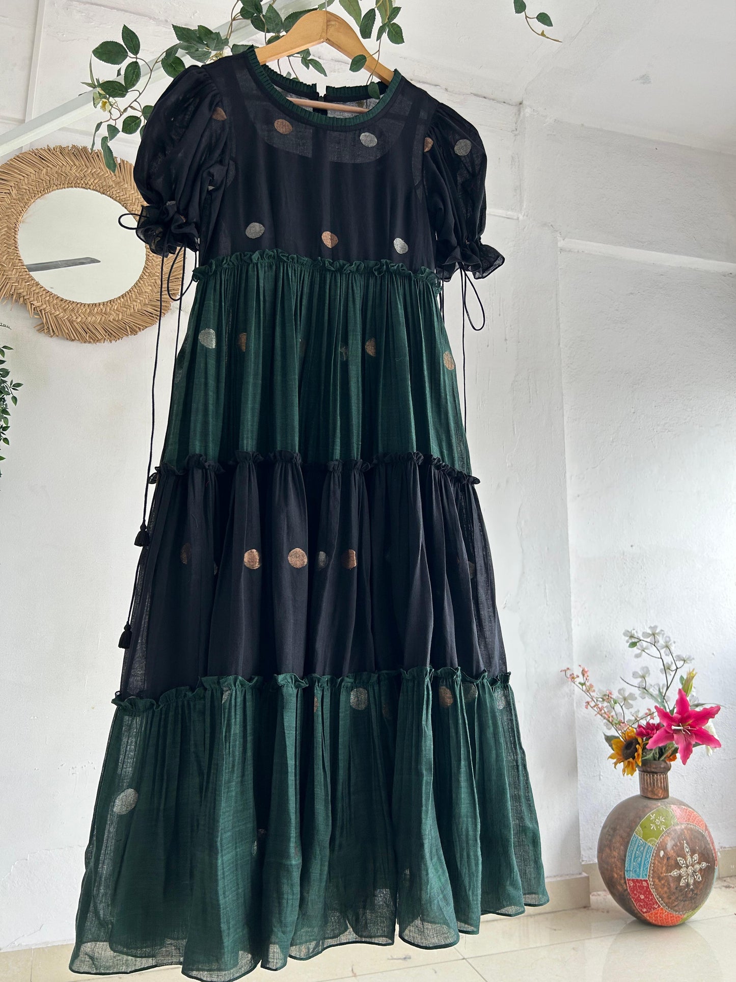 Midnight Meadow – Jamdhani Tiered Dress