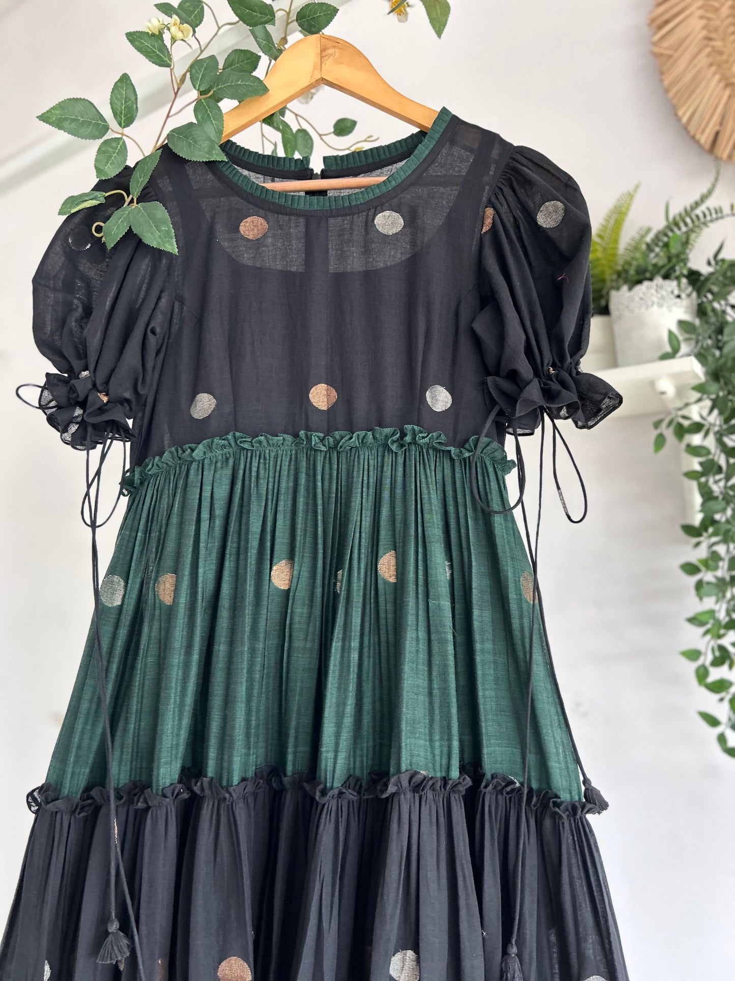 Midnight Meadow – Jamdhani Tiered Dress