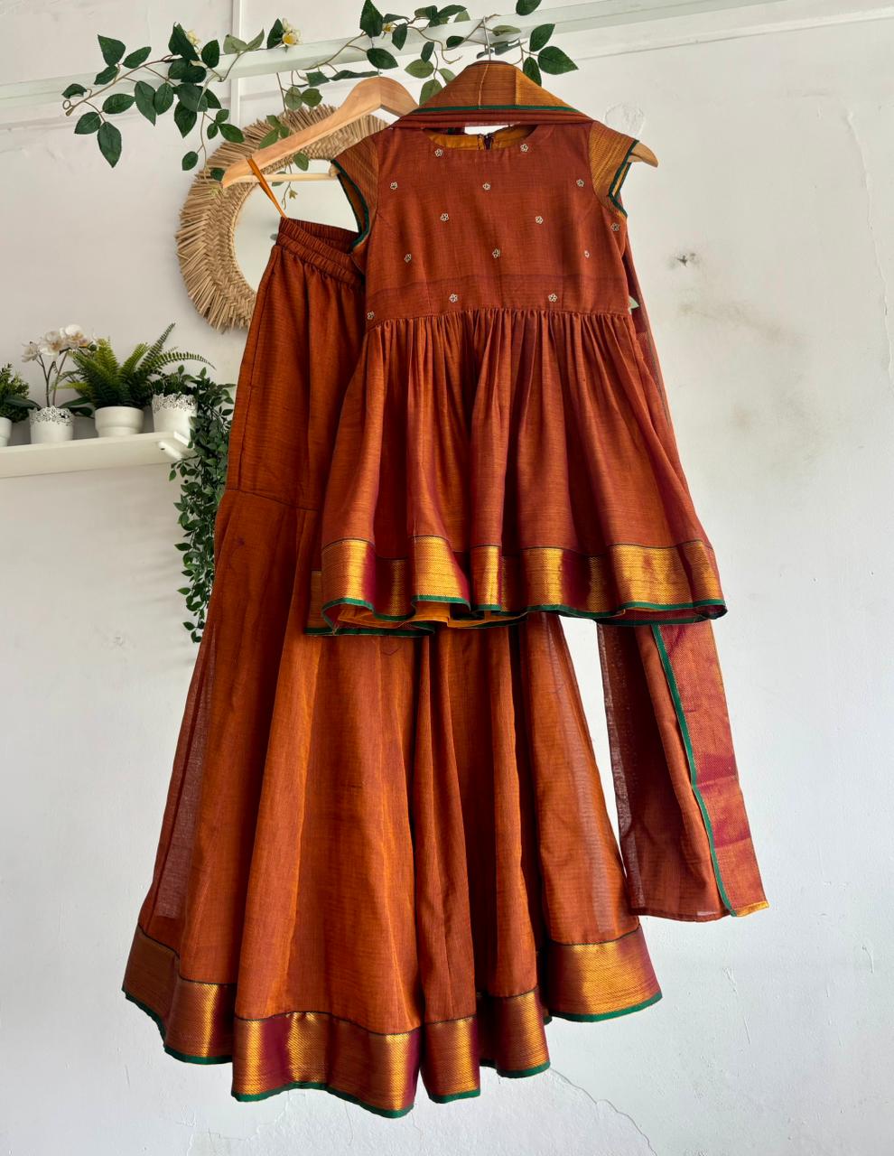 Mustard Yellow - Narayanpet Sharara Set