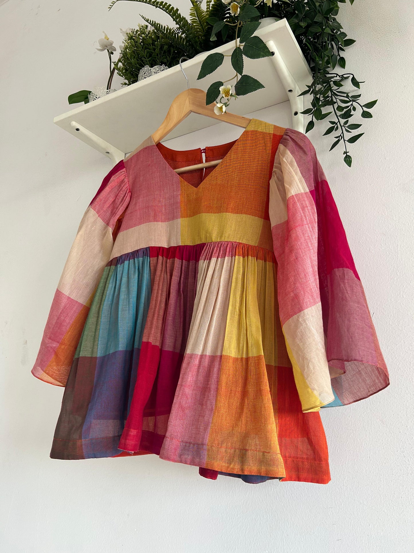 Multicolour handwoven cotton top with relaxed fit – ColourWhirl by Taram