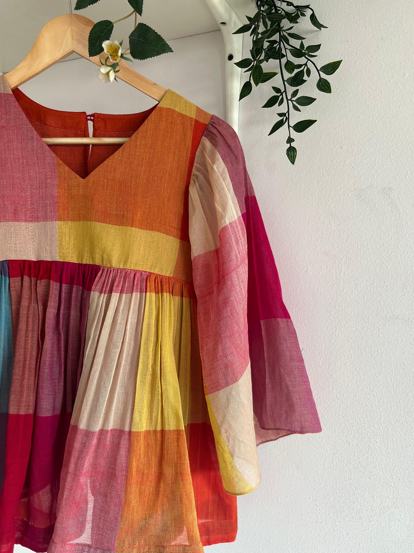 Multicolour handwoven cotton top with relaxed fit – ColourWhirl by Taram