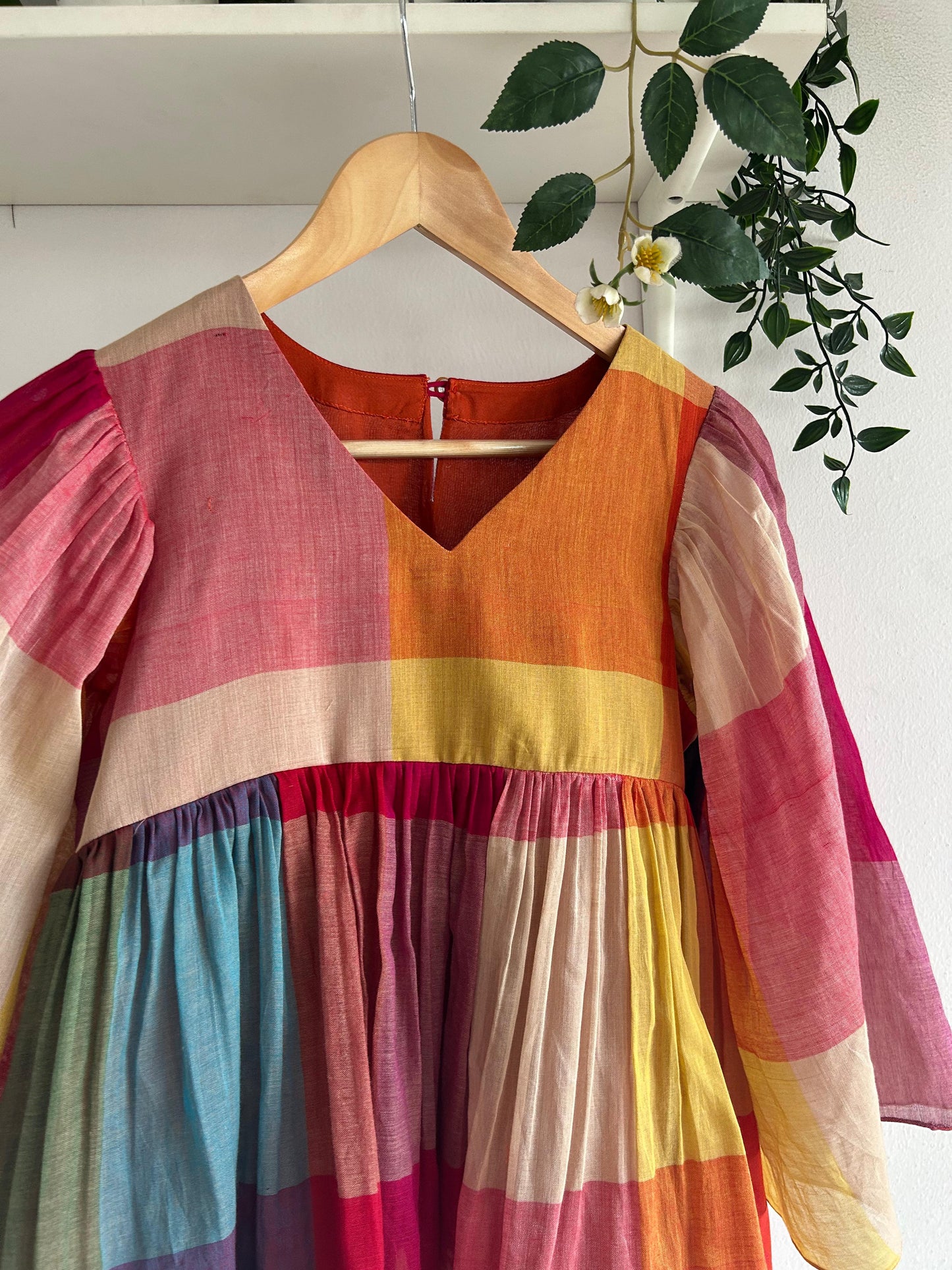 Multicolour handwoven cotton top with relaxed fit – ColourWhirl by Taram