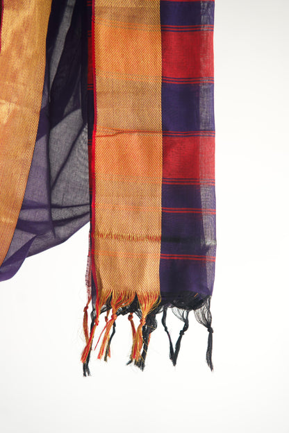 Deep Indigo Handloom Cotton Saree