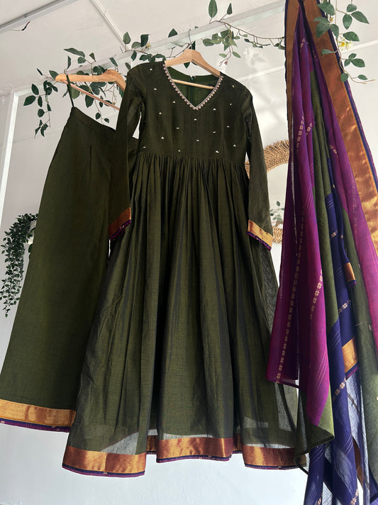 Aaranya Raaga — Narayanpet Handwoven Anarkali Set
