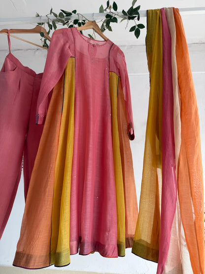Blush & Amber Mul Chanderi Kurta Set