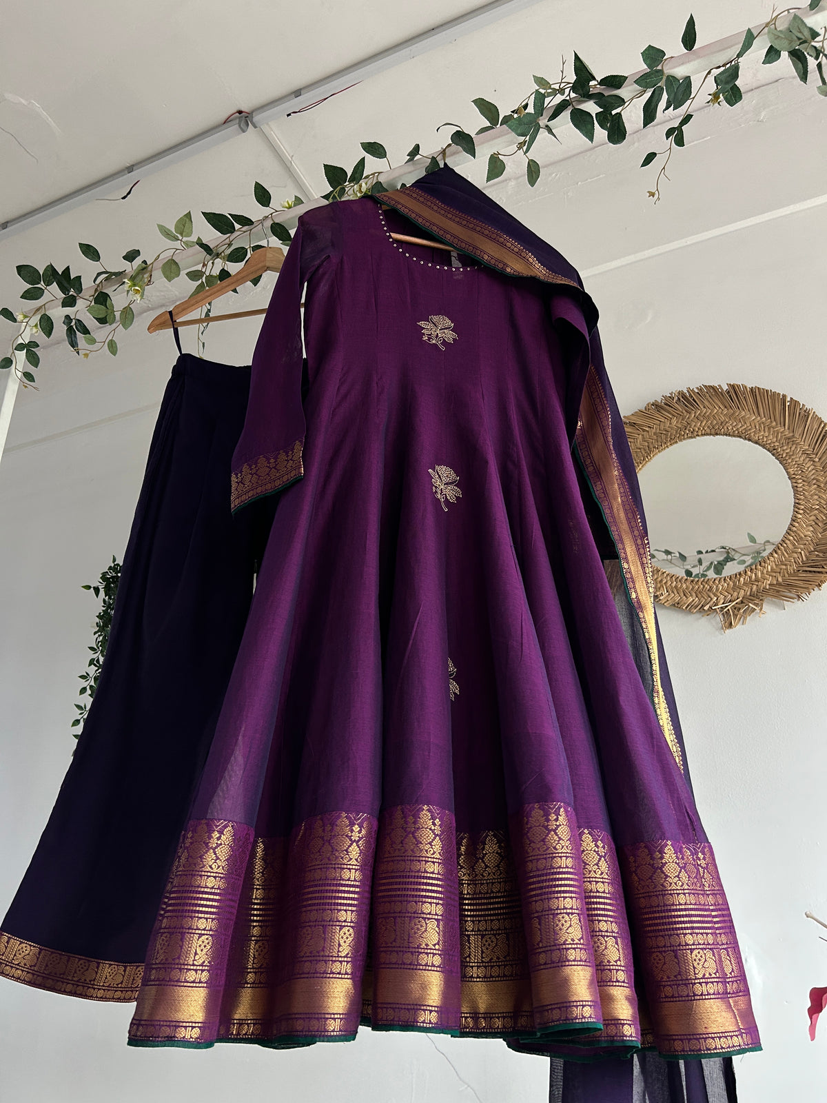 Violet Varnam — Handwoven Kurta Set