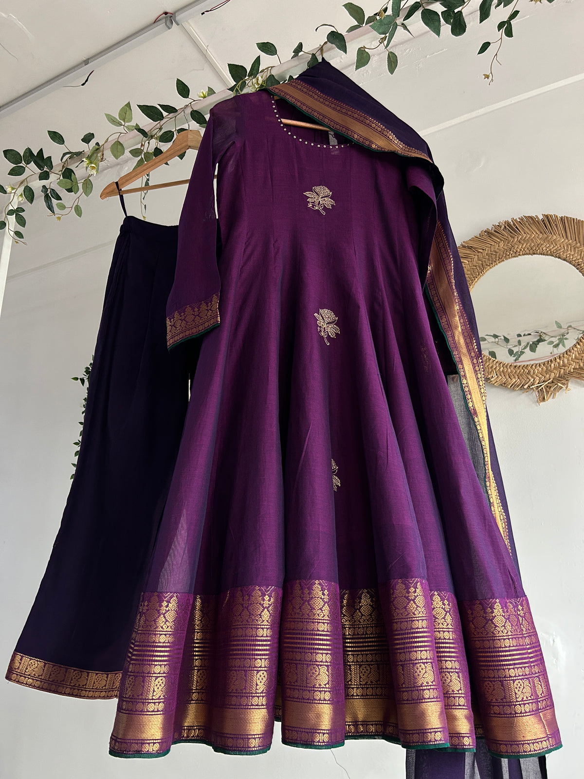 Violet Varnam — Handwoven Kurta Set