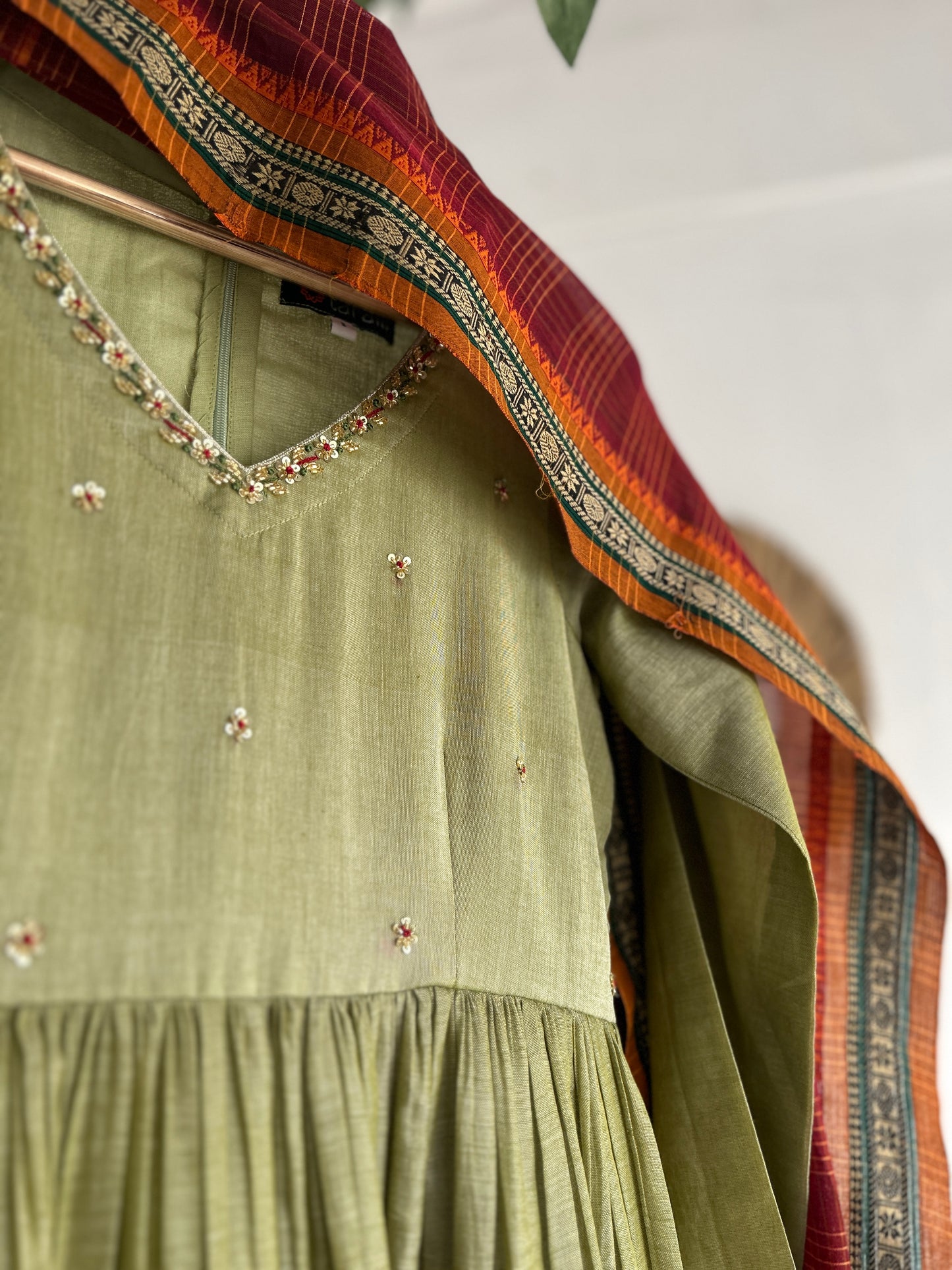 Olive Raaga Handloom Kurta Set