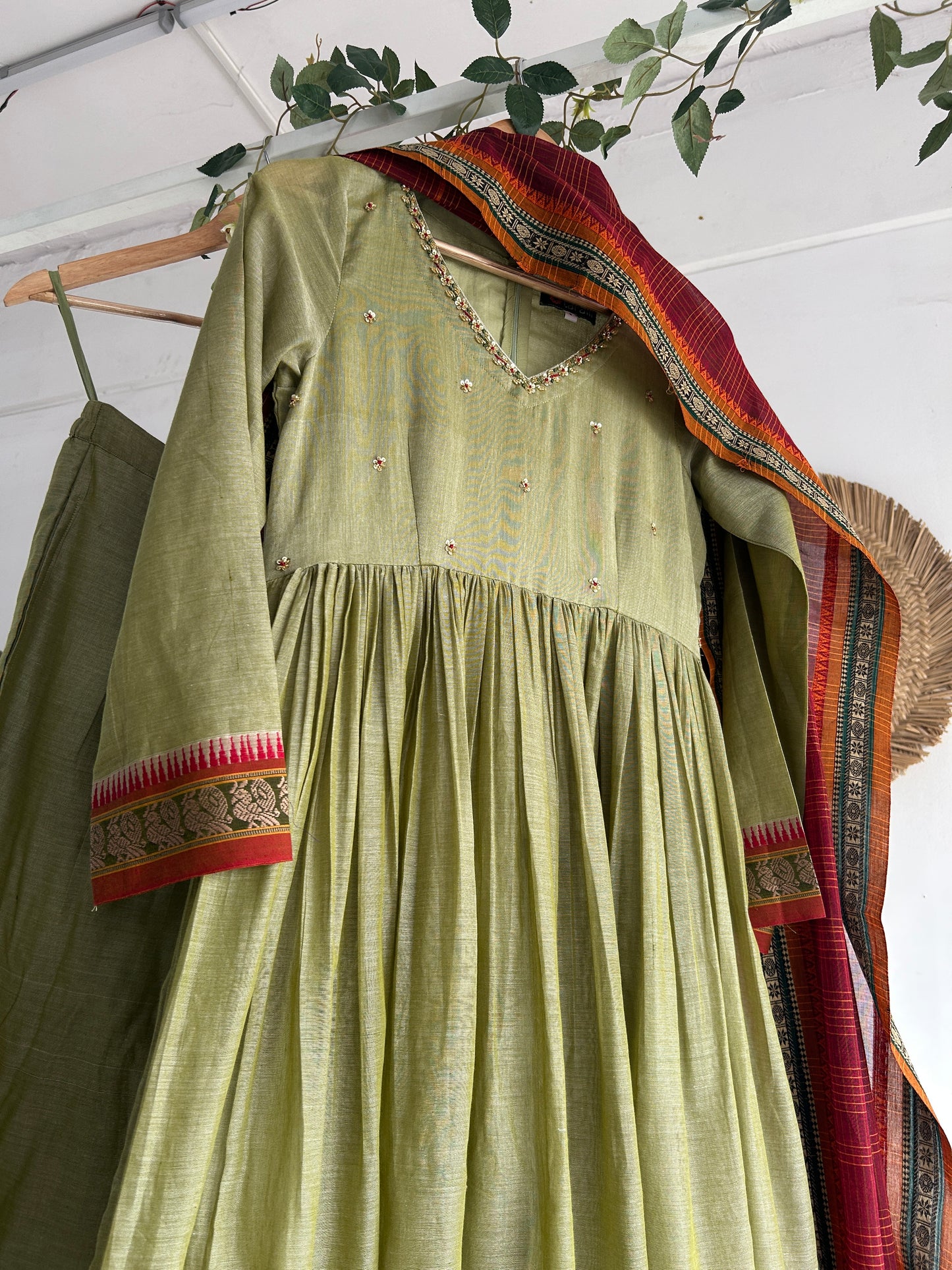 Olive Raaga Handloom Kurta Set