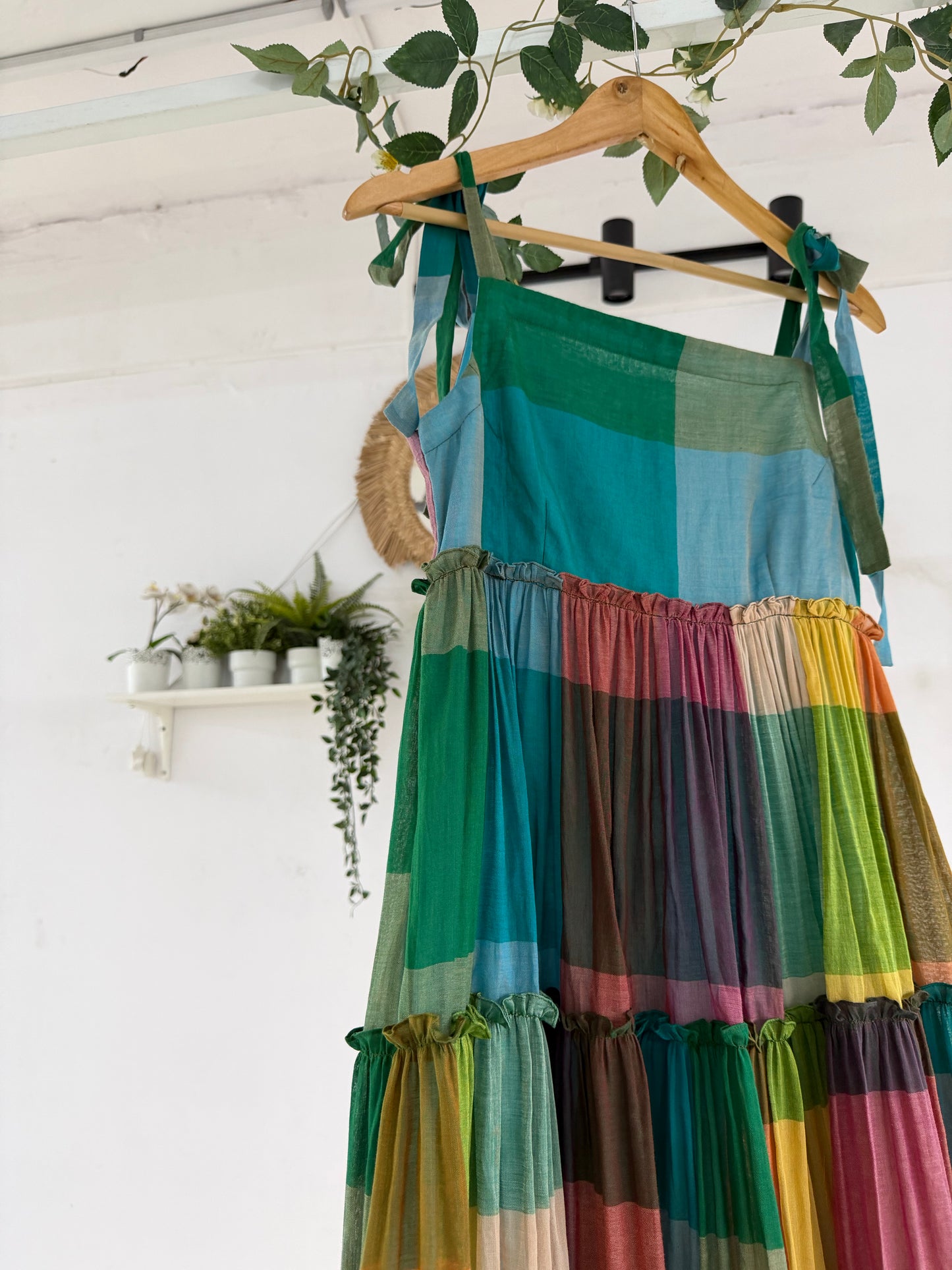 Vibrant Skies – Narayanpet Checks Tiered dress