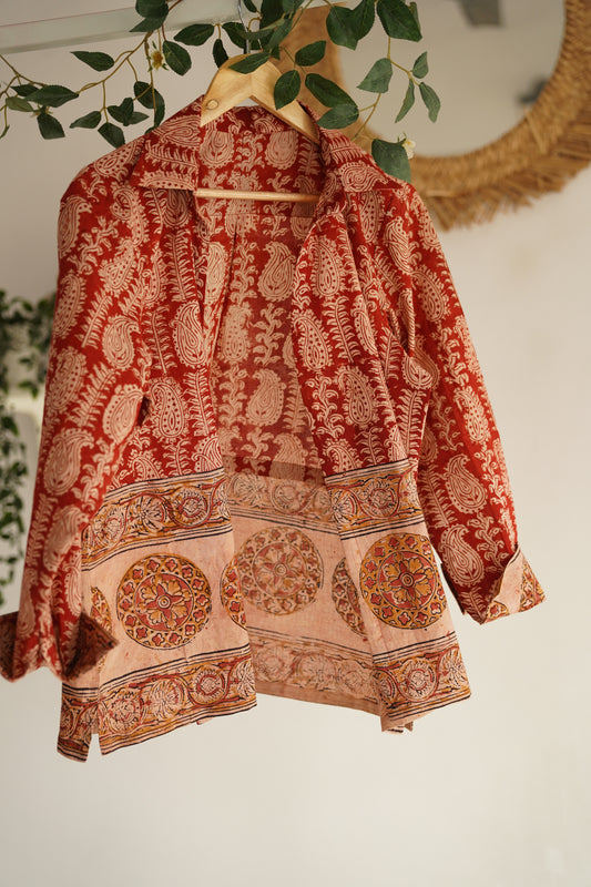 Crimson Kalamkari Shirt