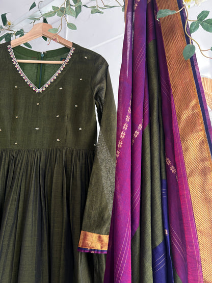 Aaranya Raaga — Narayanpet Handwoven Anarkali Set