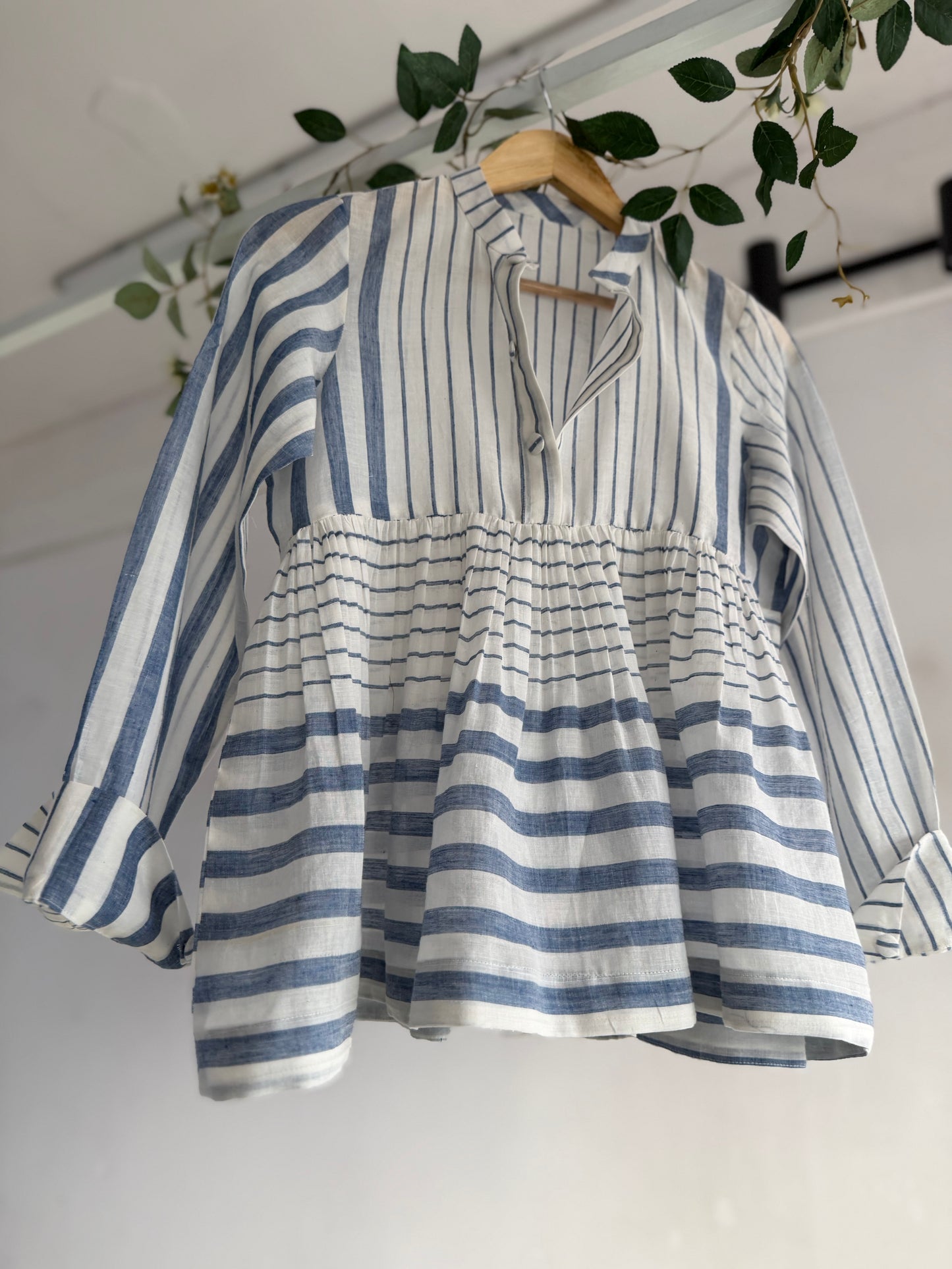 Airy Stripe handwoven cotton Top