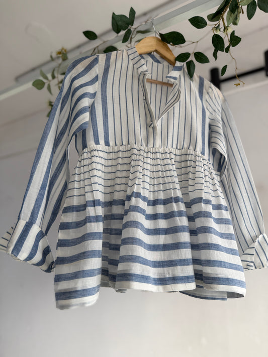Airy Stripe handwoven cotton Top
