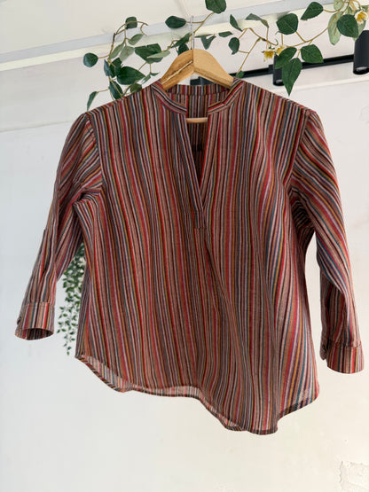 Indie Earth Stripes khadi top