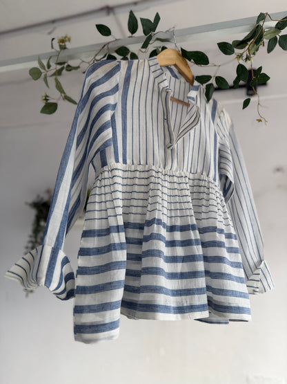Airy Stripe handwoven cotton Top