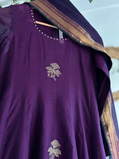 Violet Varnam — Handwoven Kurta Set