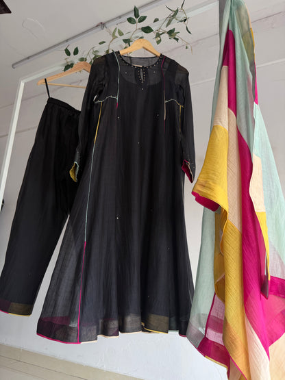 Noor-E-Black Chanderi Set
