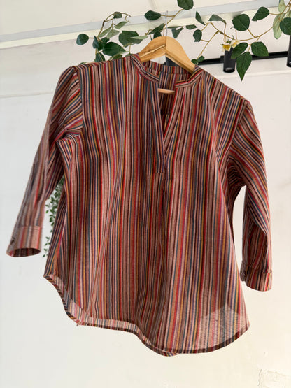 Indie Earth Stripes khadi top