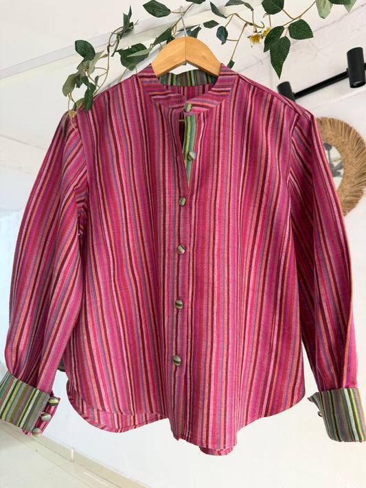 Gulabi Stripes Khadi Shirt