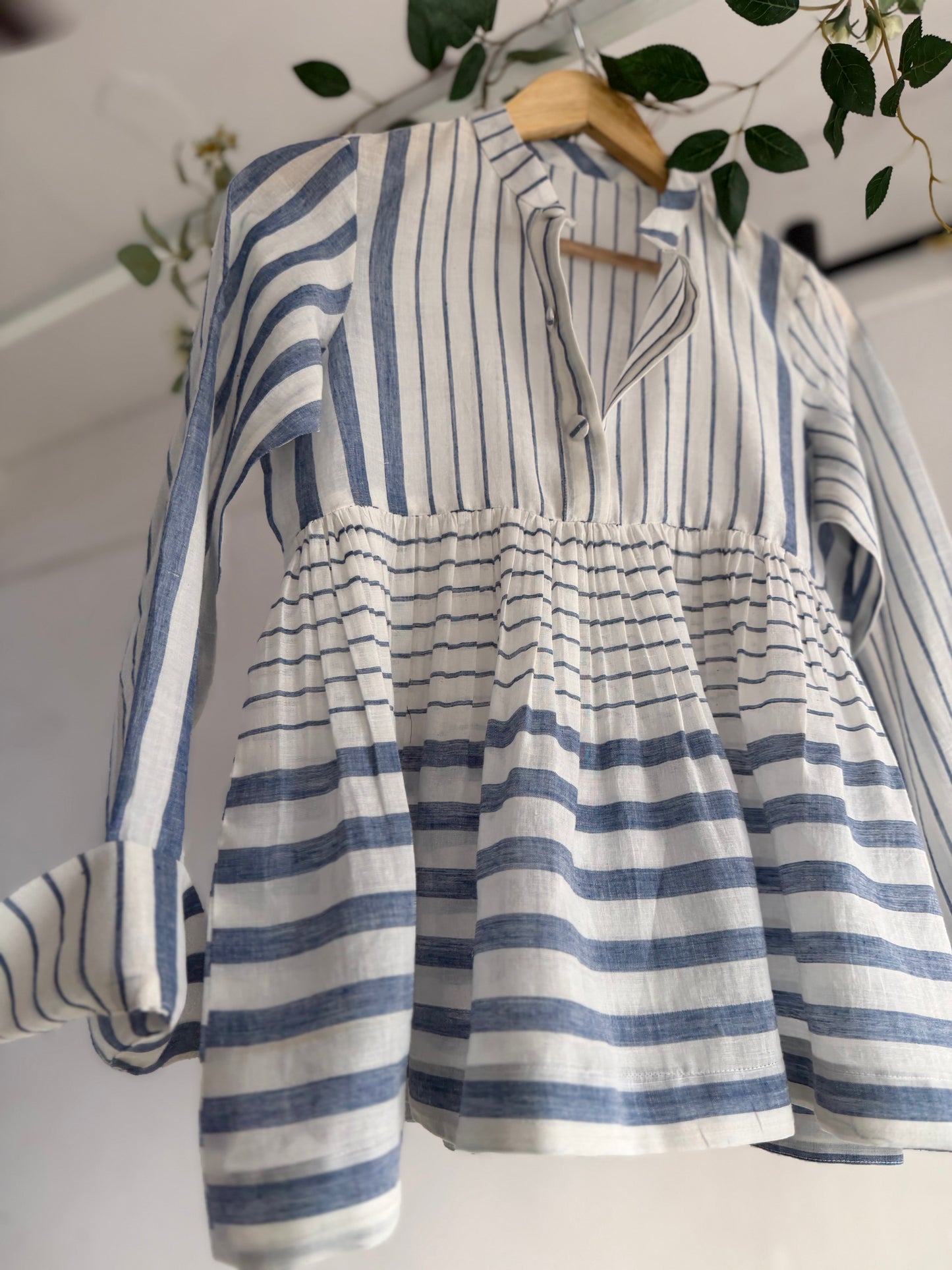 Airy Stripe handwoven cotton Top